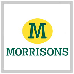 A green M on a yellow background with the word "Morrisons" written in green letters underneath it